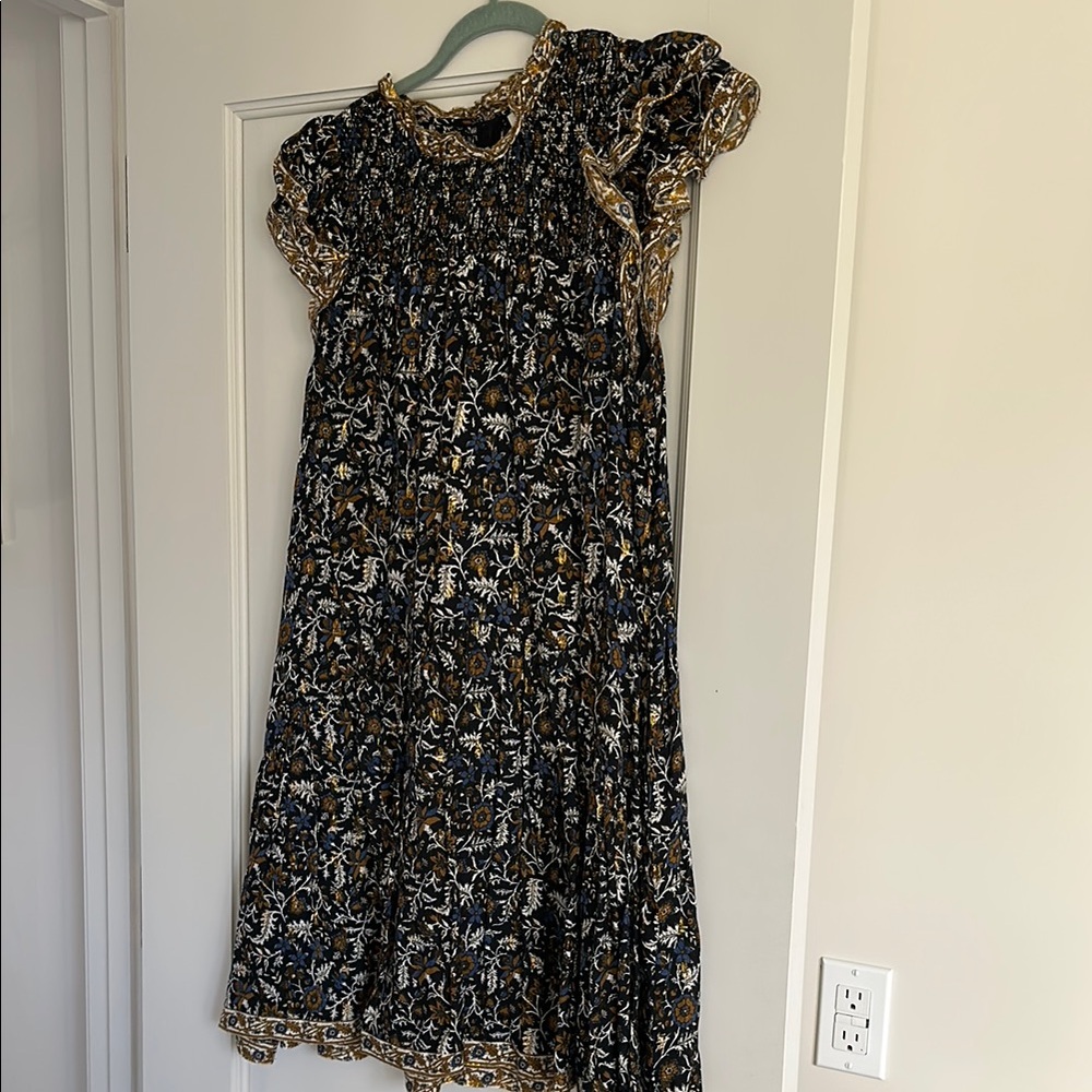 Sea New York Black and Brown Puff Sleeve Sundress